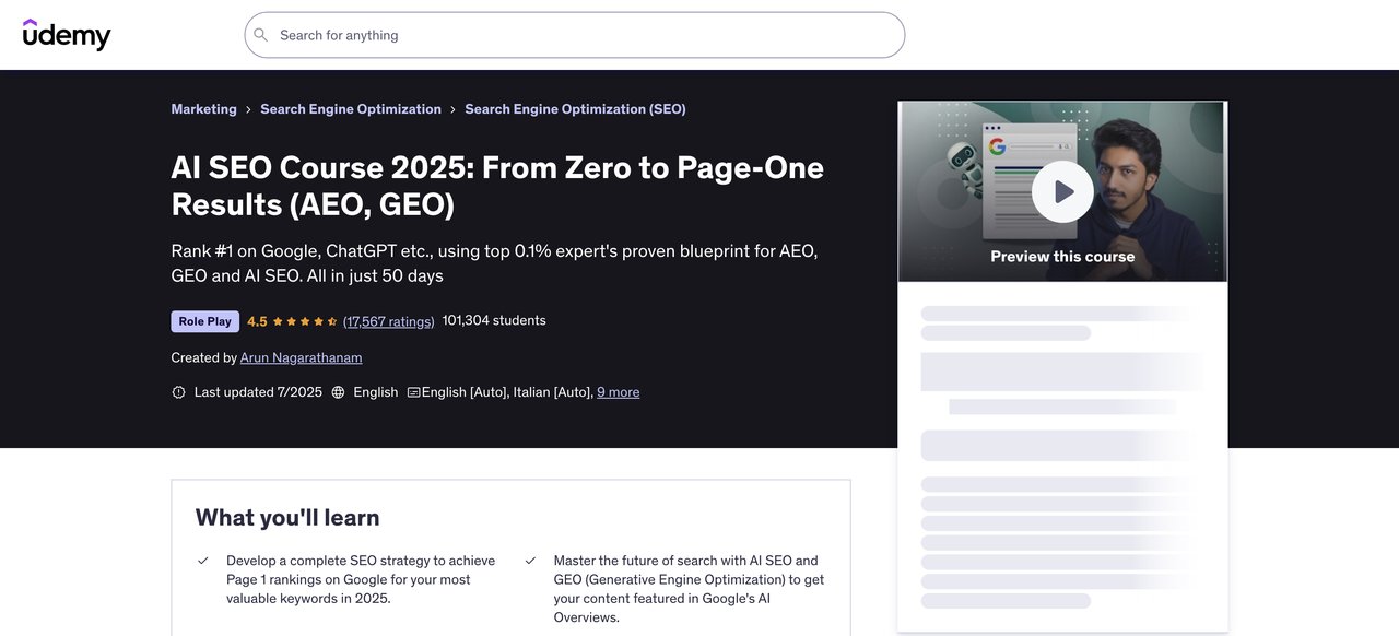 AI SEO Course 2025