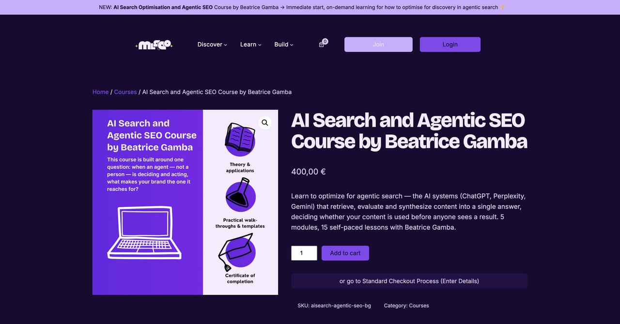 Agentic SEO Course by Beatrice Gamba