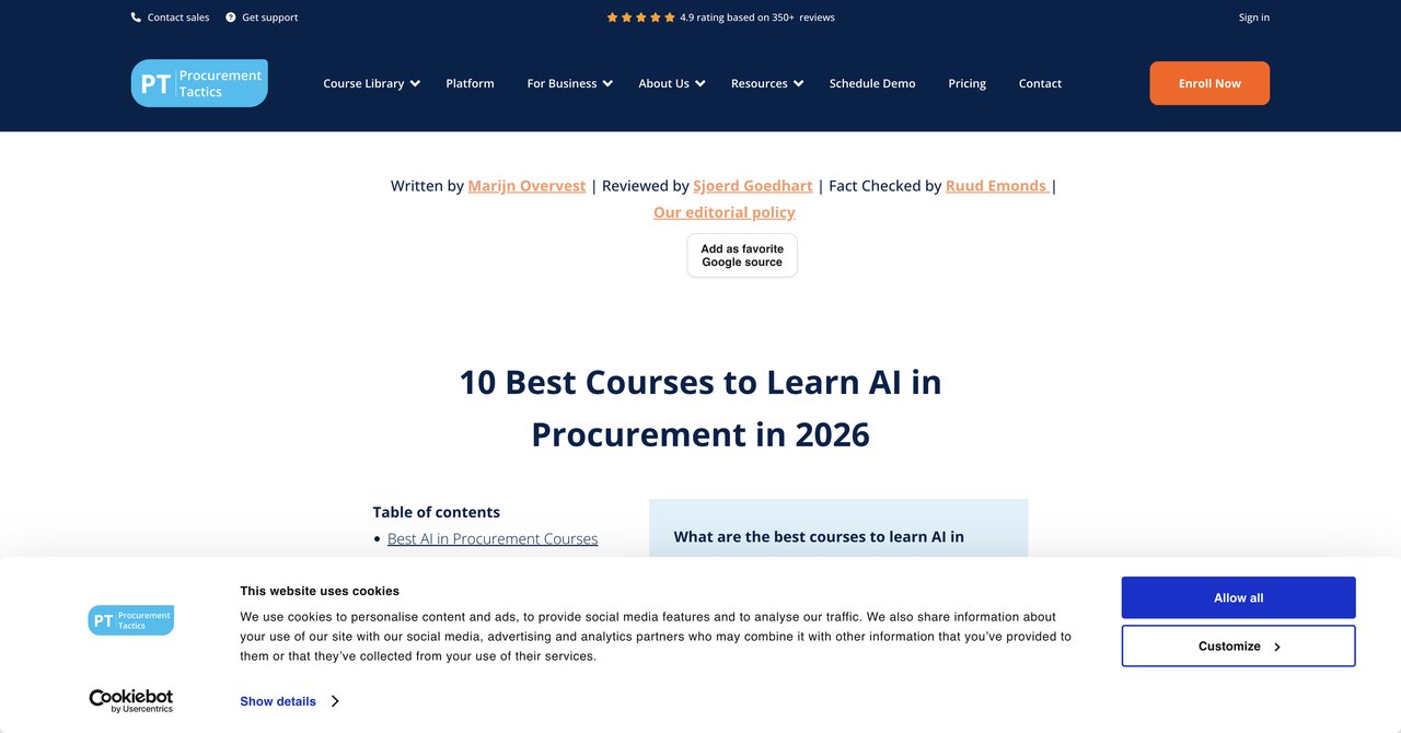 AI for procurement analysts on Udemy