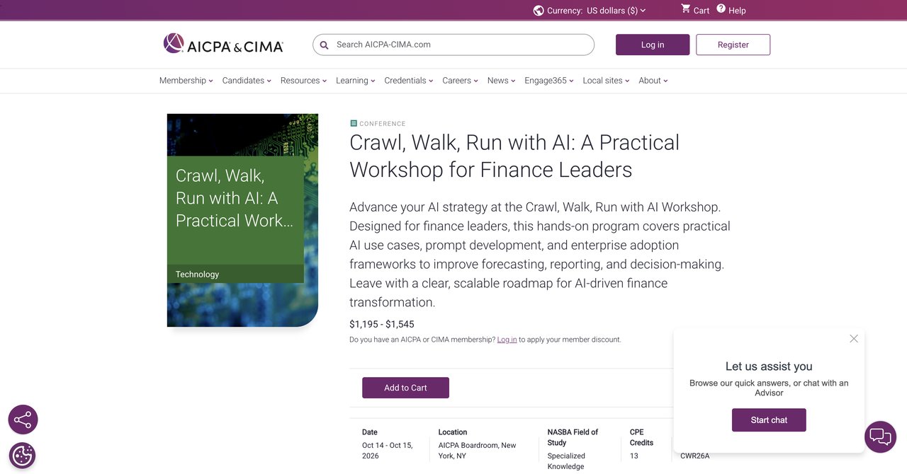 AICPA & CIMA Crawl, Walk, Run Workshop