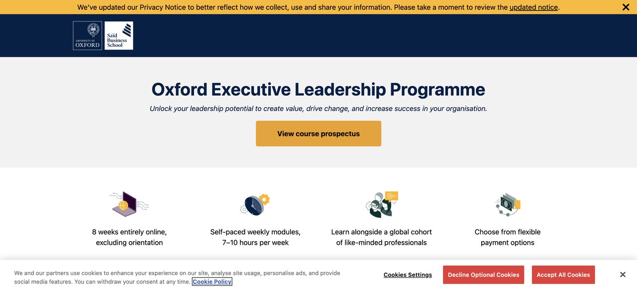 Oxford Executive Leadership Programme