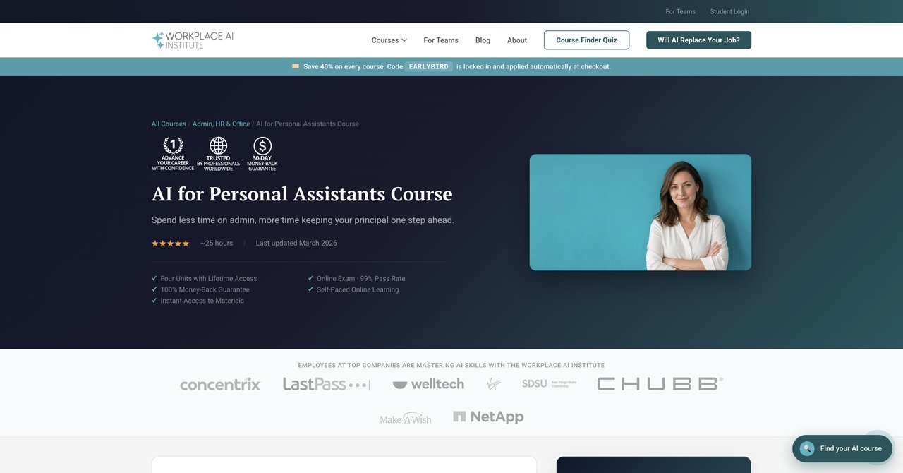 AI for Personal Assistants Course by Workplace AI Institute