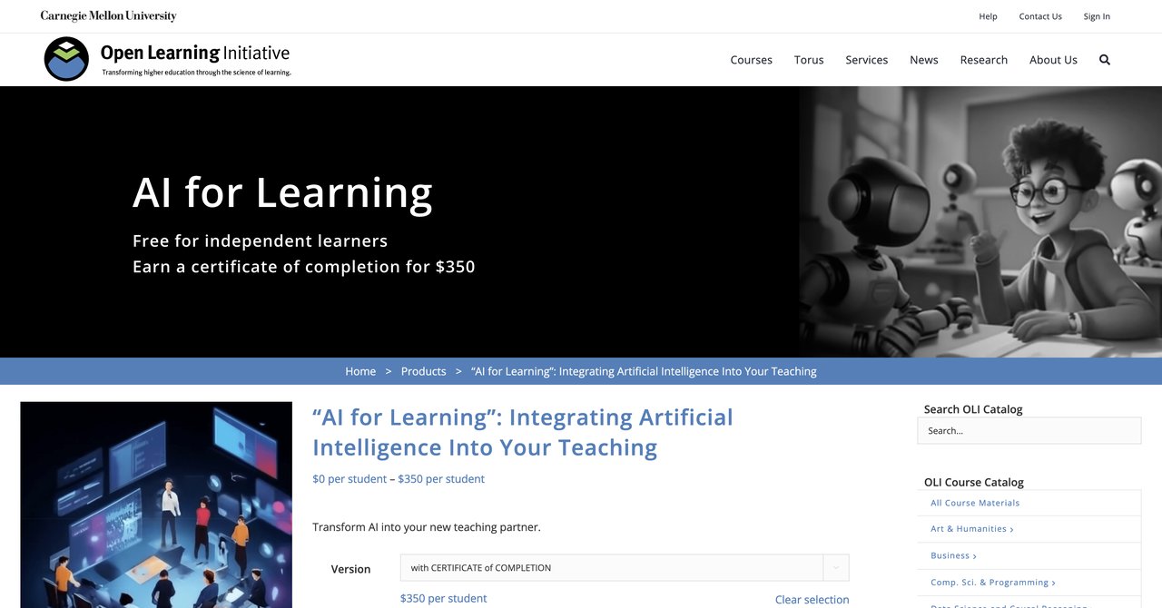 OLI AI for Learning , Carnegie Mellon University