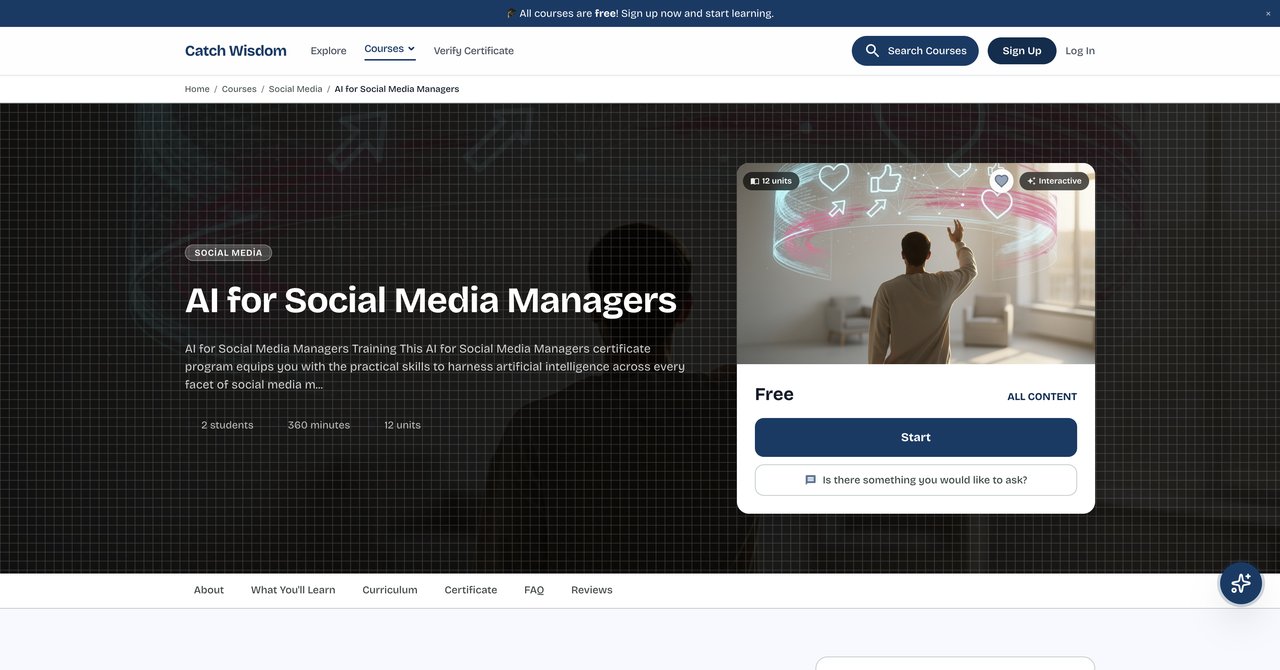 AI for Social Media Managers by Catch Wisdom