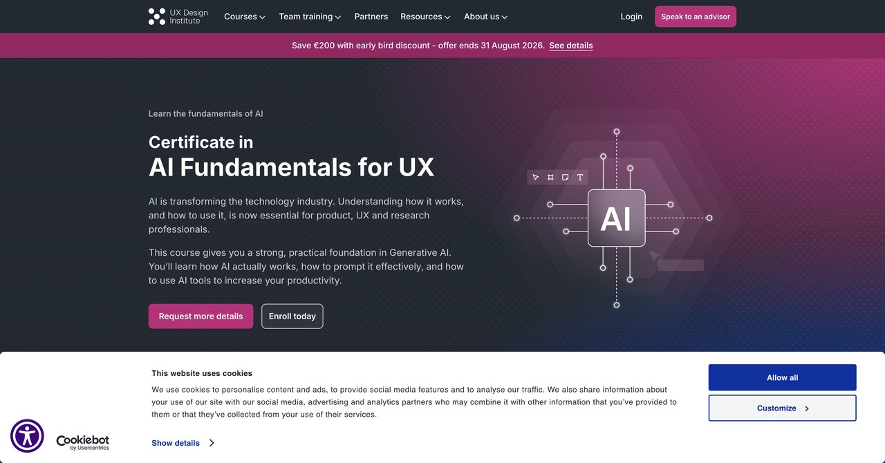 Certificate in AI Fundamentals for UX by UX Design Institute