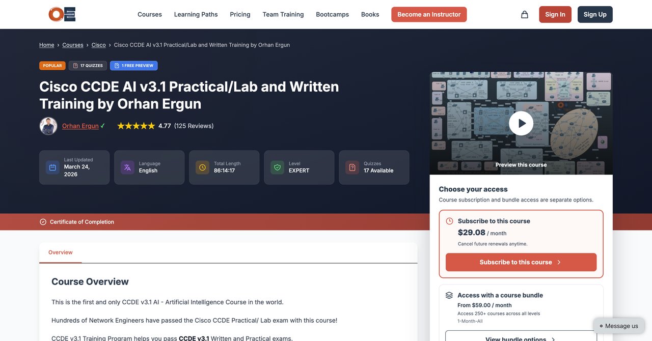 Cisco CCDE AI v3.1 Training by Orhan Ergun