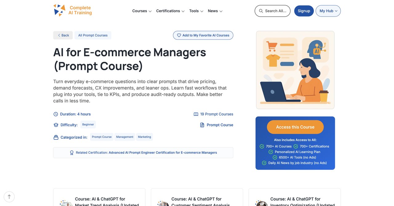 AI for E-commerce Managers Prompt Course