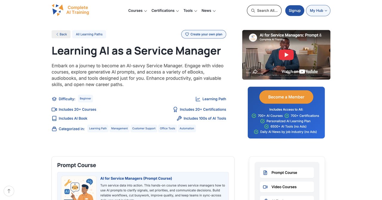 CompleteAI Training AI for Service Managers course