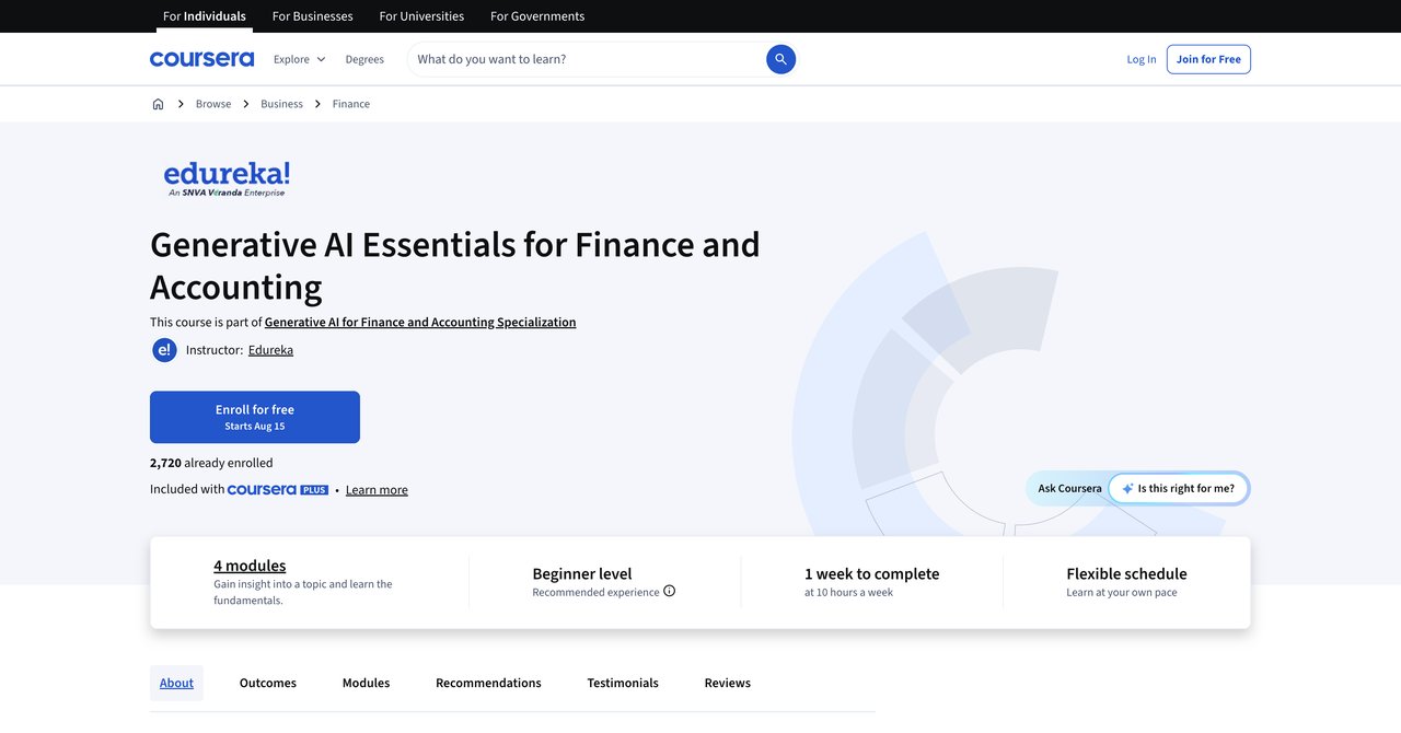 Generative AI Essentials for Finance and Accounting