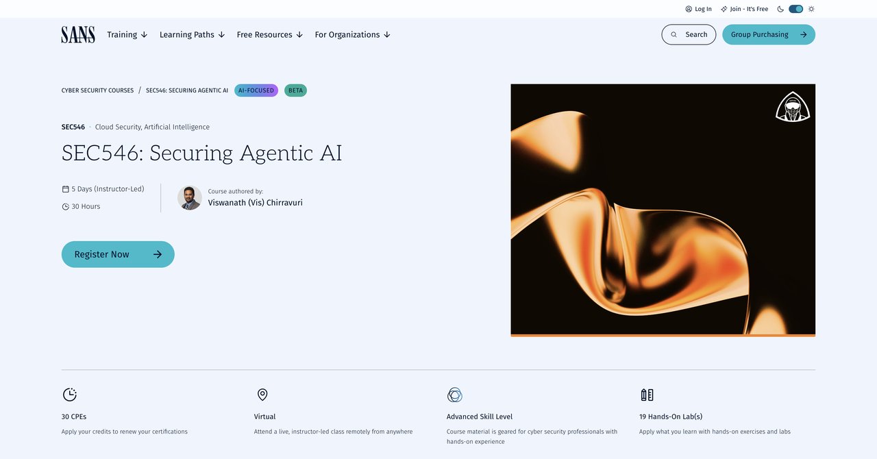 SEC546 Securing Agentic AI