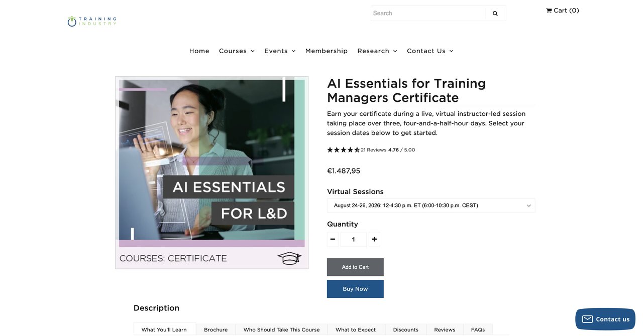 AI Essentials for Training Managers Certificate