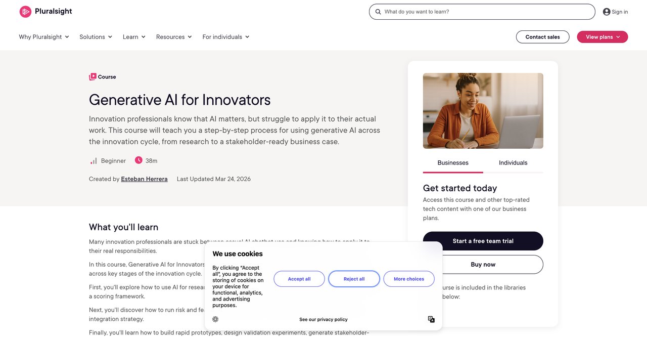 Generative AI for Innovators by Pluralsight