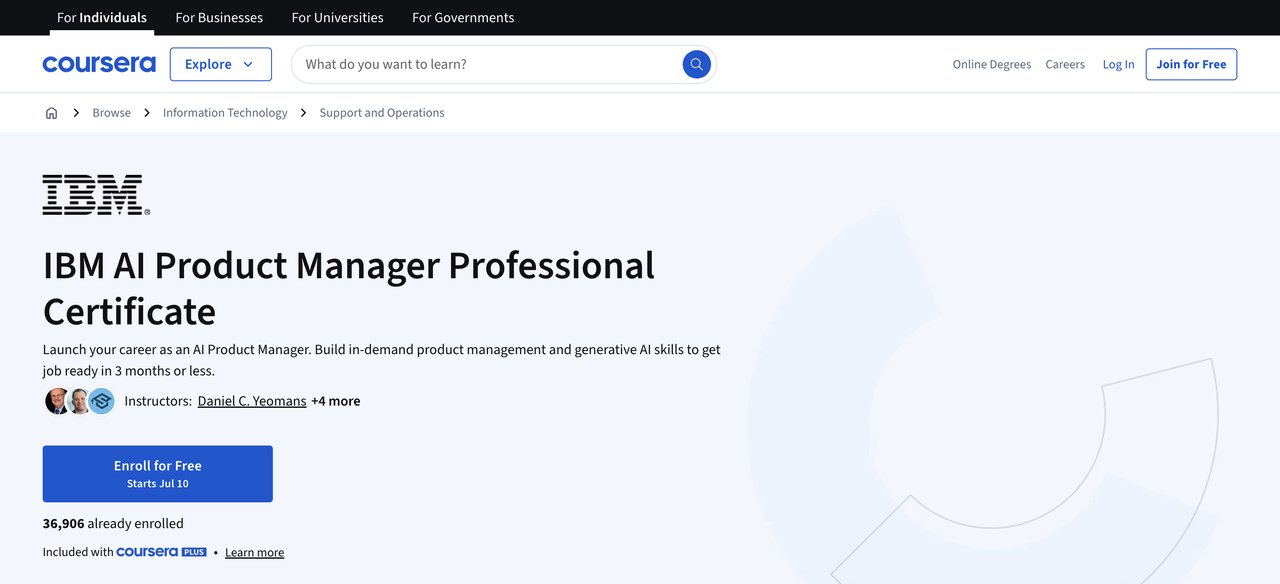 IBM AI Product Manager