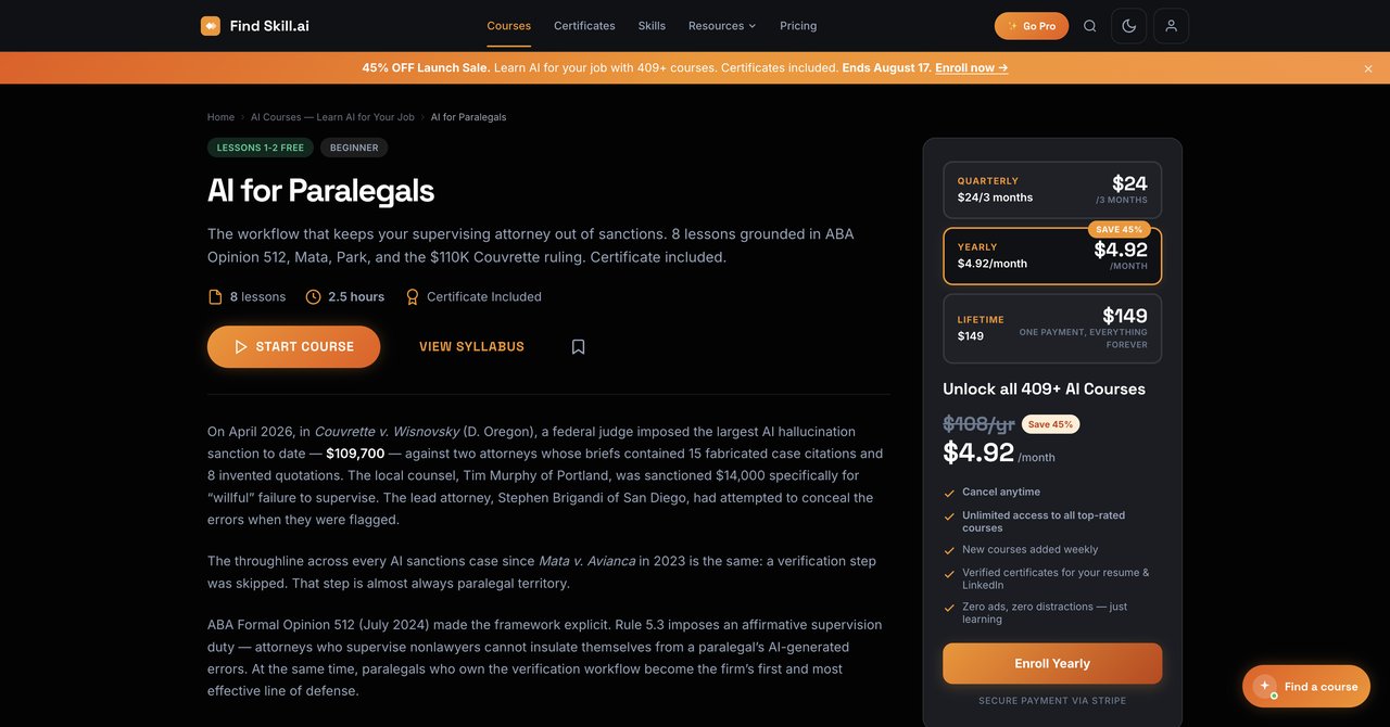 AI for Paralegals ABA Op 512 Workflow