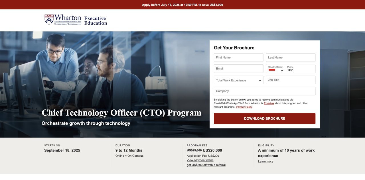 Chief Technology Officer (CTO) Program (Wharton)