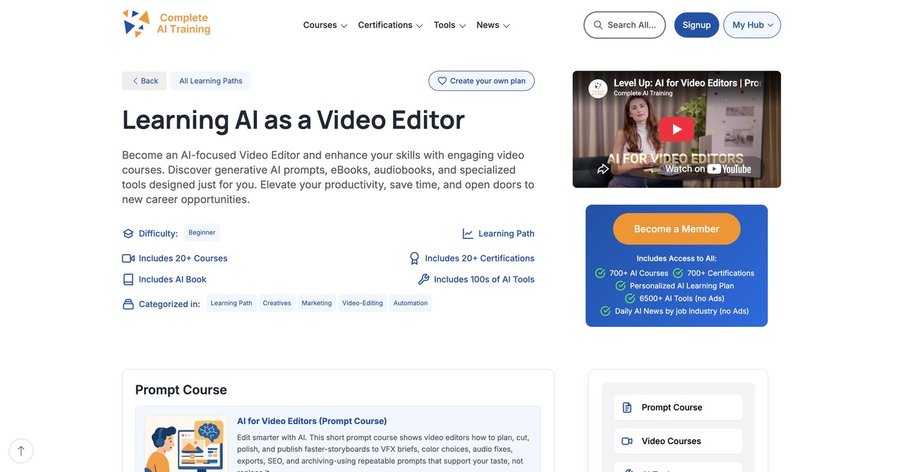 AI for Video Editors by Complete AI Training