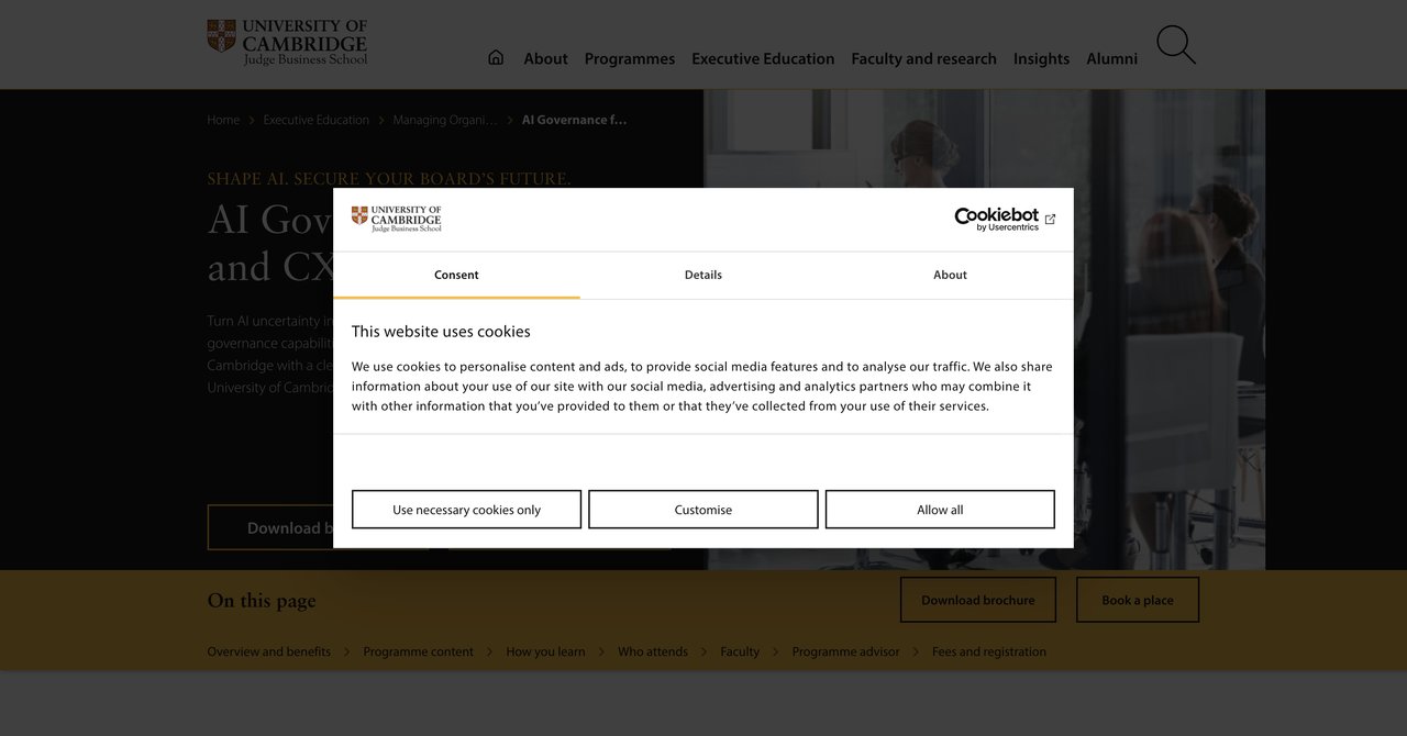 Cambridge Judge Business School AI Governance