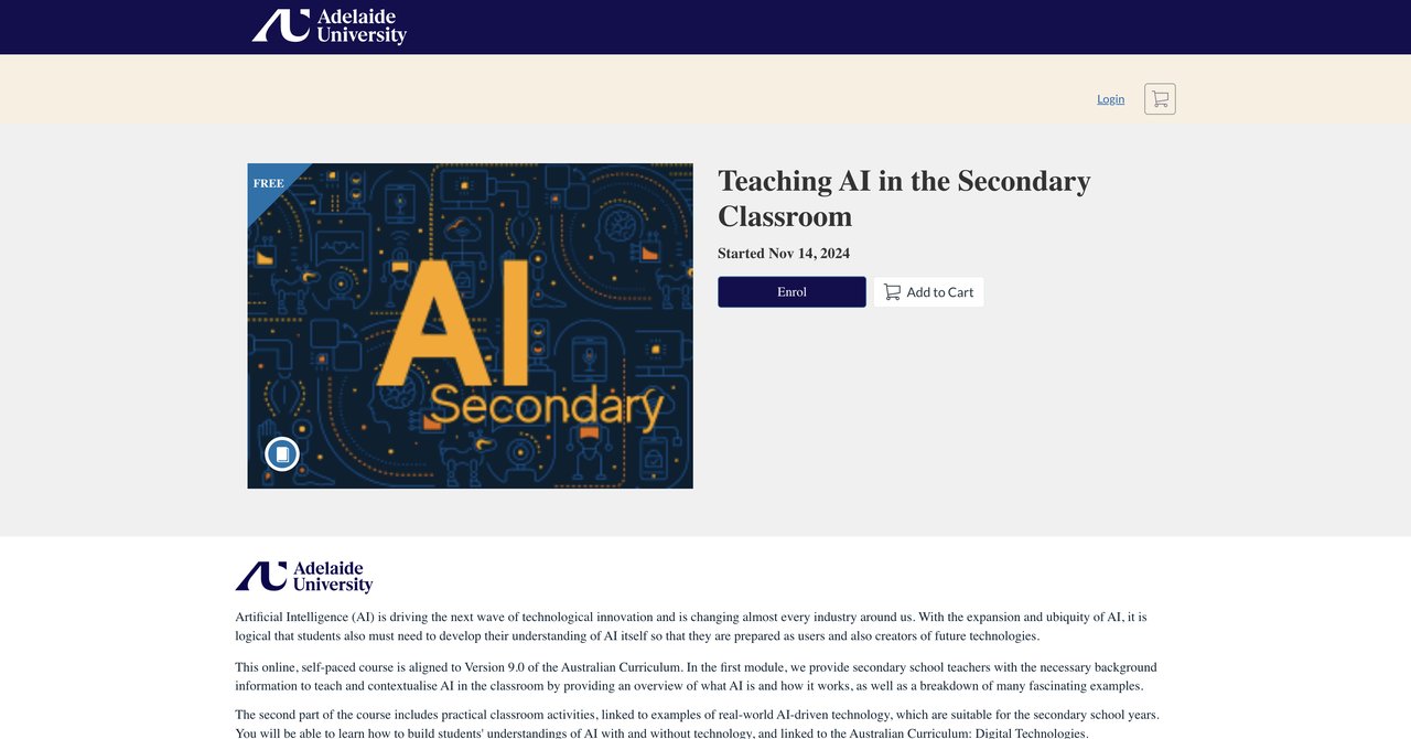 CSER Teaching AI in the Secondary Classroom course