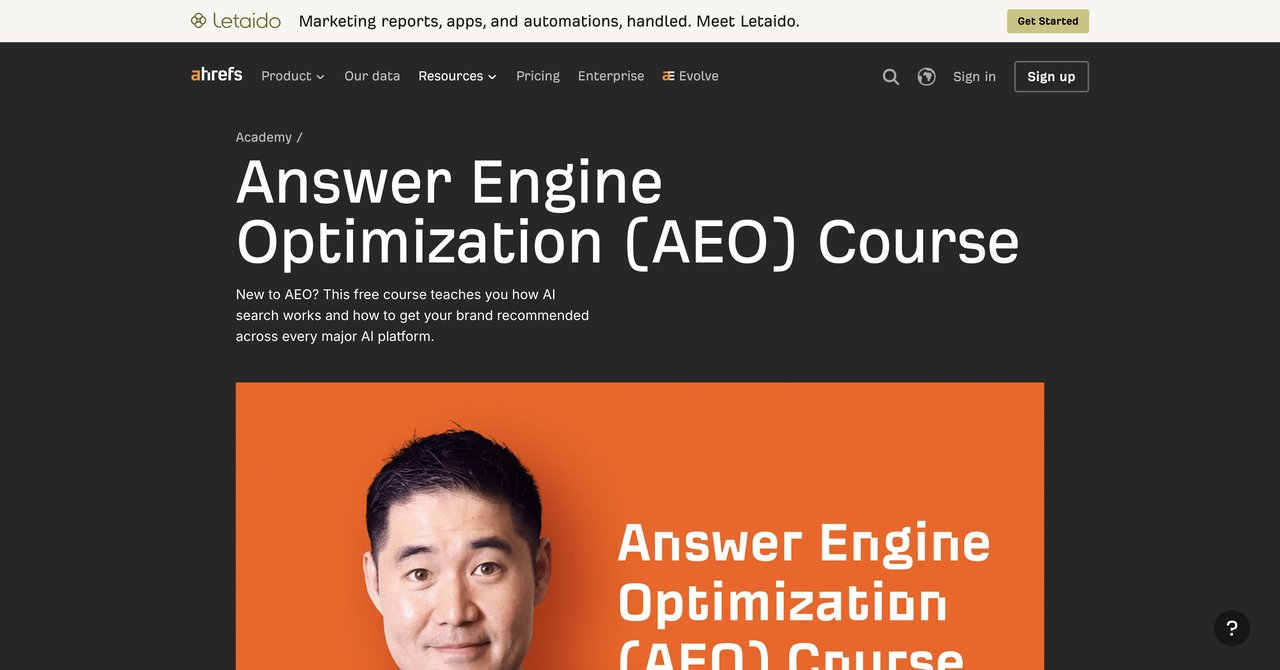 Ahrefs Academy AEO Course