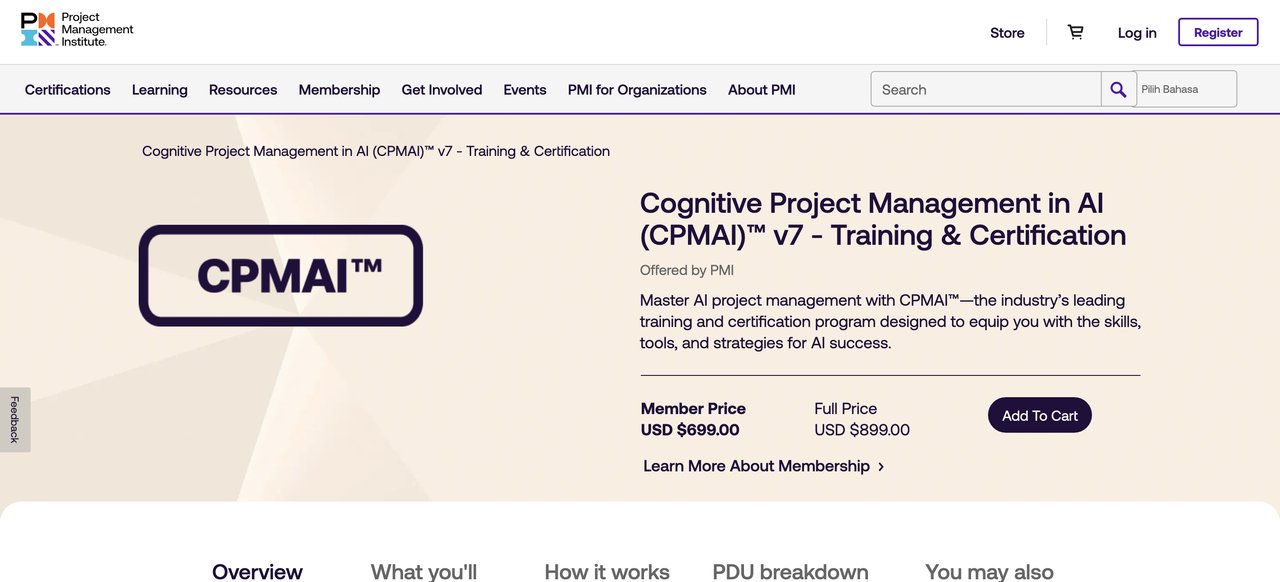 PMI CPMAI: AI Project Management Training