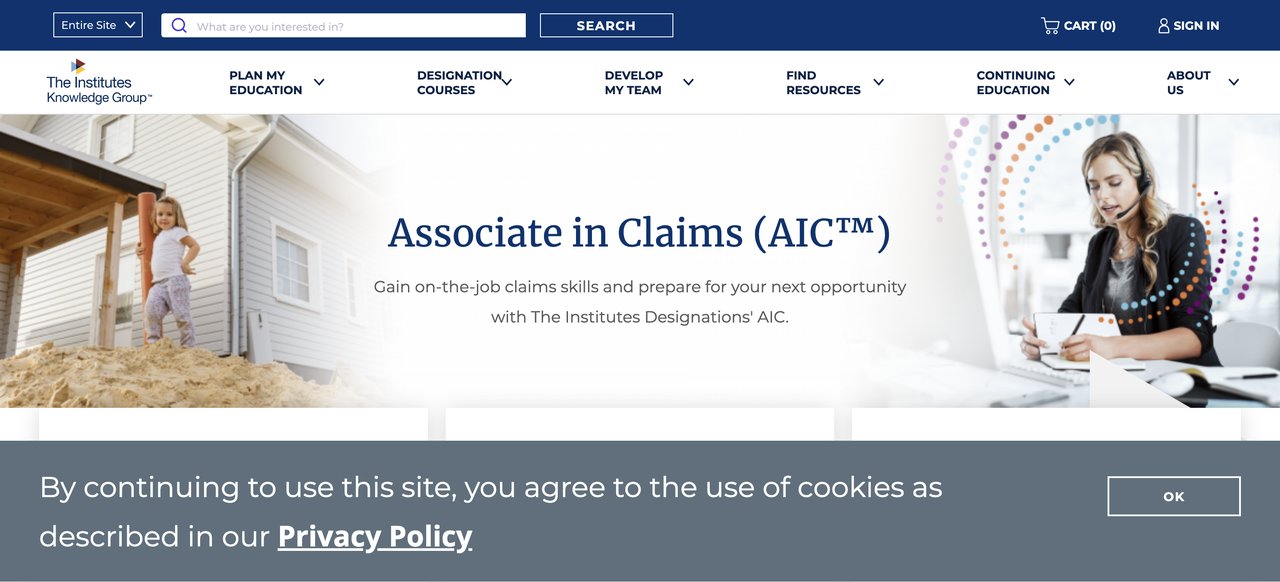 Associate in Claims (AIC) Designation