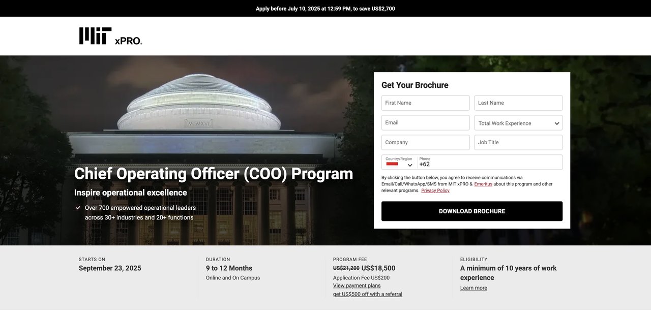 Chief Operating Officer (COO) Program by MIT xPRO