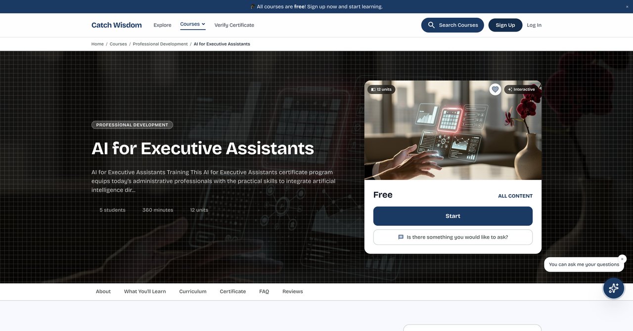 AI for Executive Assistants Free Course by Catch Wisdom