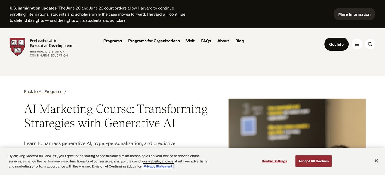 Harvard DCE AI Marketing Course