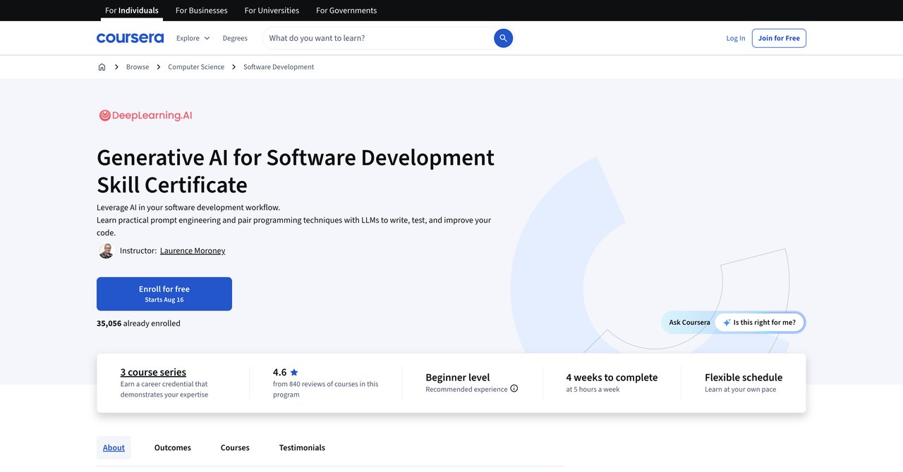 Generative AI for Software Development Skill Certificate