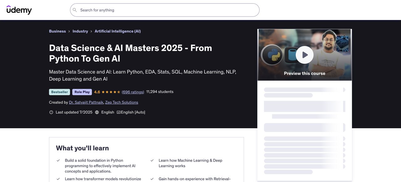 Udemy Data Science & AI Masters
