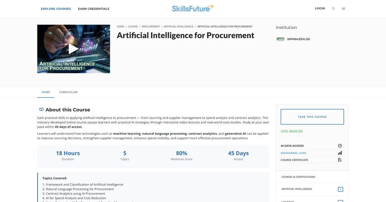 Artificial Intelligence for Procurement