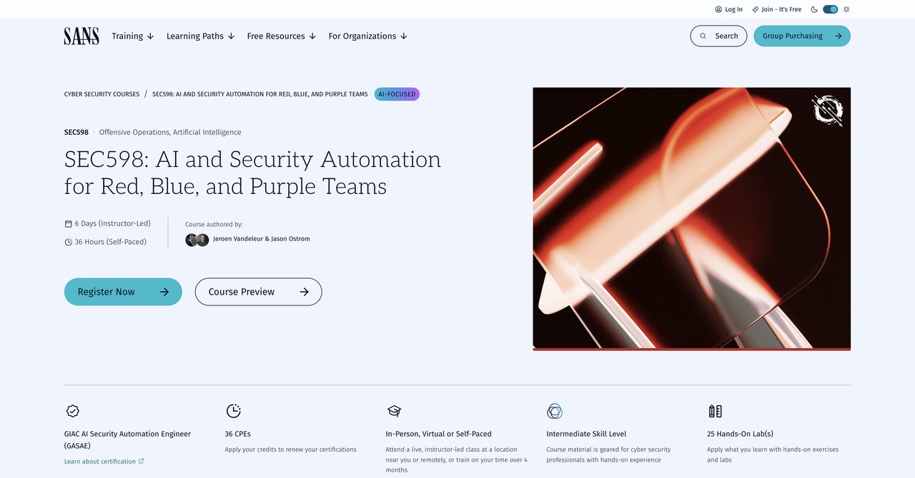 SEC598 AI and Security Automation