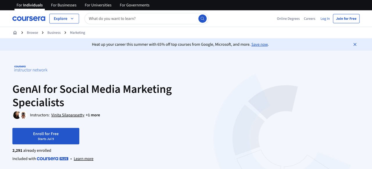 GenAI for Social Media Marketing Specialists