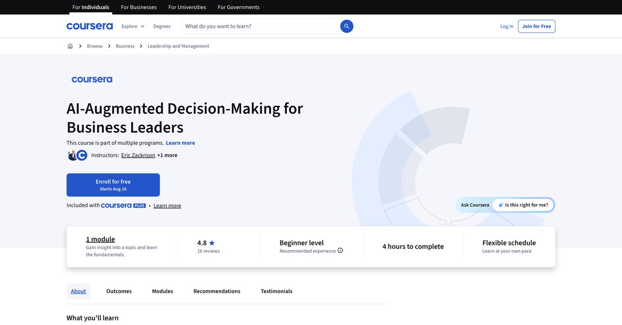 AI-Augmented Decision-Making for Business Leaders