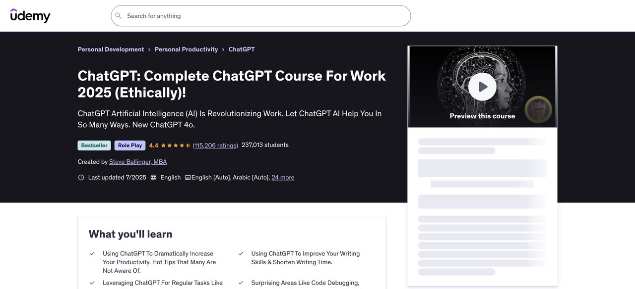 Complete ChatGPT Course For Work 2023
