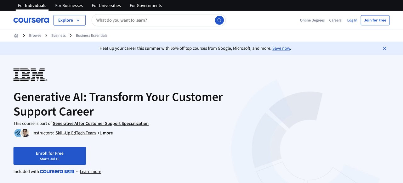 Generative AI for Customer Support Specialization