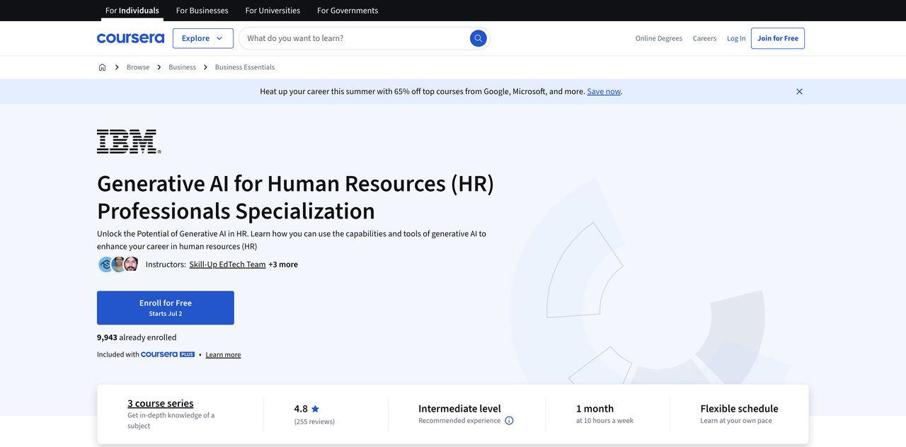 Generative AI for HR Professionals Specialization