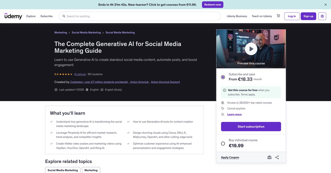 Complete Generative AI for Social Media Marketing Guide