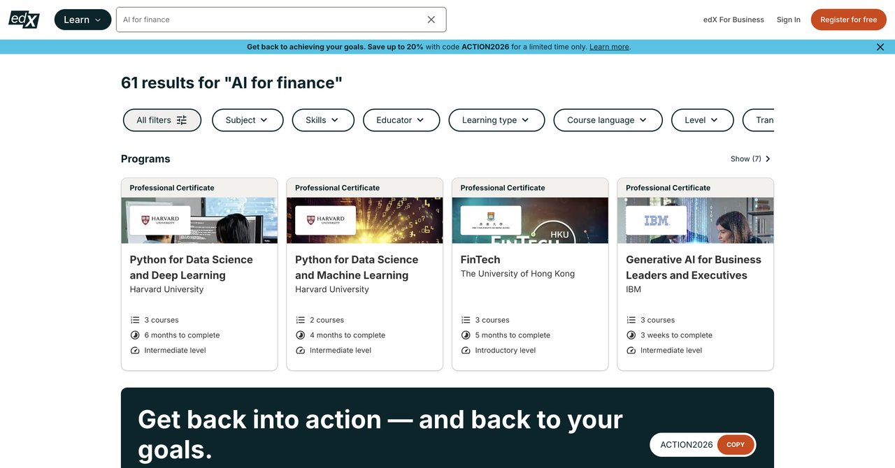AI for Finance by edX