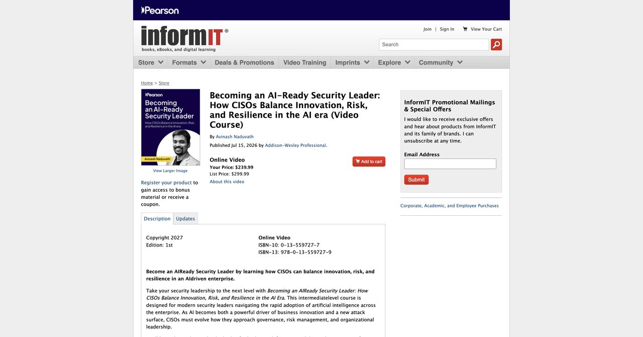 InformIT Pearson AI-Ready Security Leader
