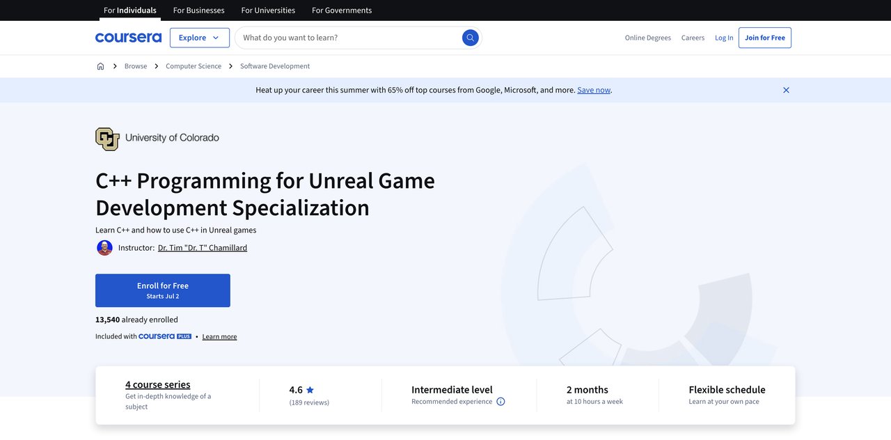 C++ Game Development Specialization by Coursera