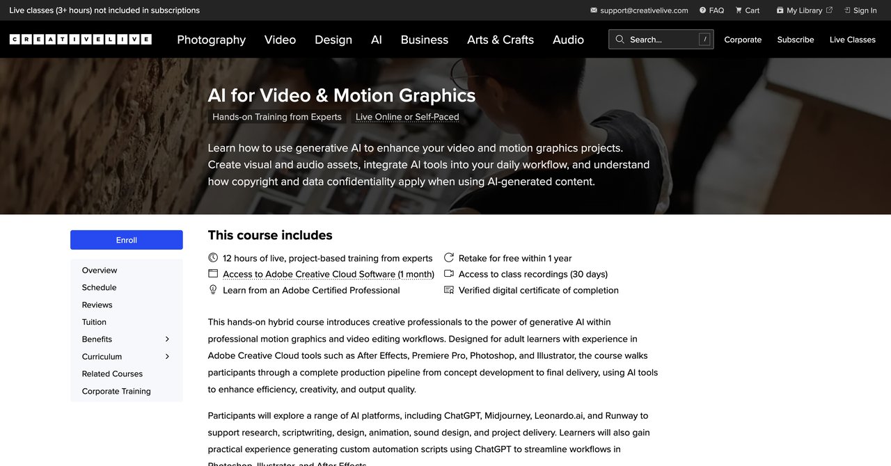 AI for Video and Motion Graphics by CreativeLive