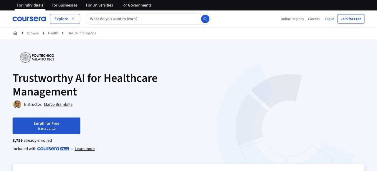 Trustworthy AI for Healthcare Management