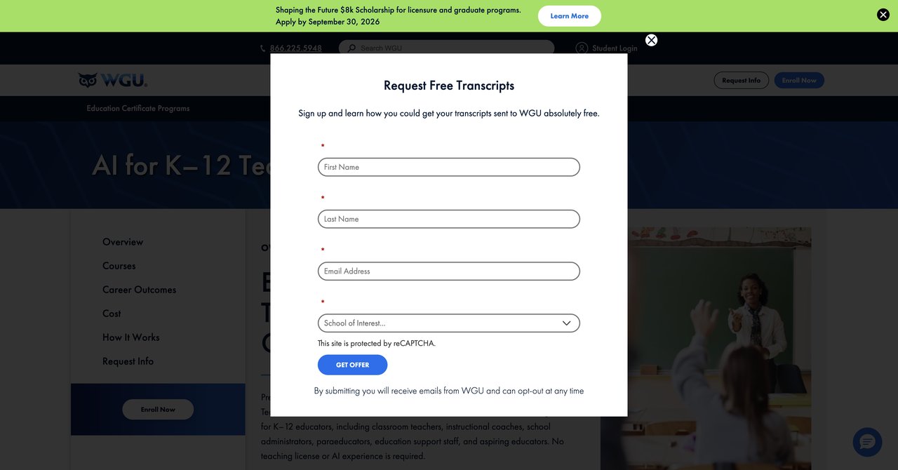 AI for K-12 Teachers Certificate by WGU School of Education