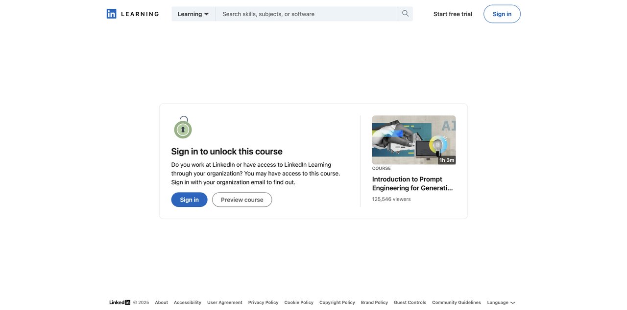 Prompt Engineering for Generative AI by LinkedIn Learning
