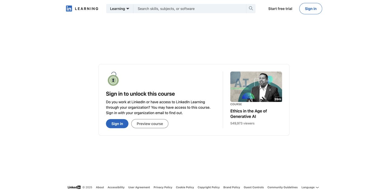 Ethics in the Age of Generative AI by LinkedIn Learning