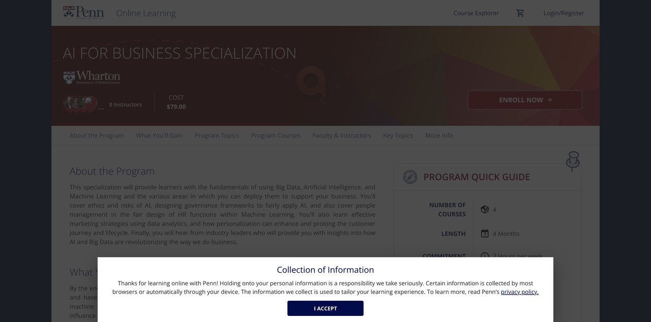 Wharton AI for Business Specialization