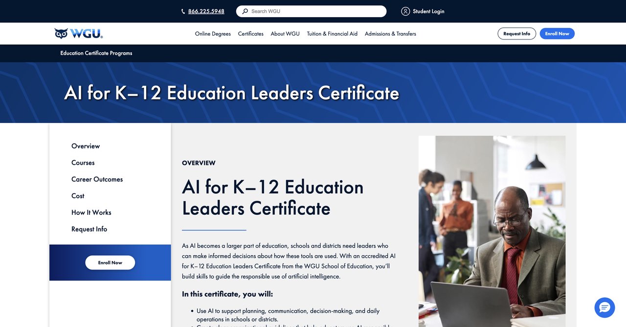 AI for K-12 Education Leaders Certificate