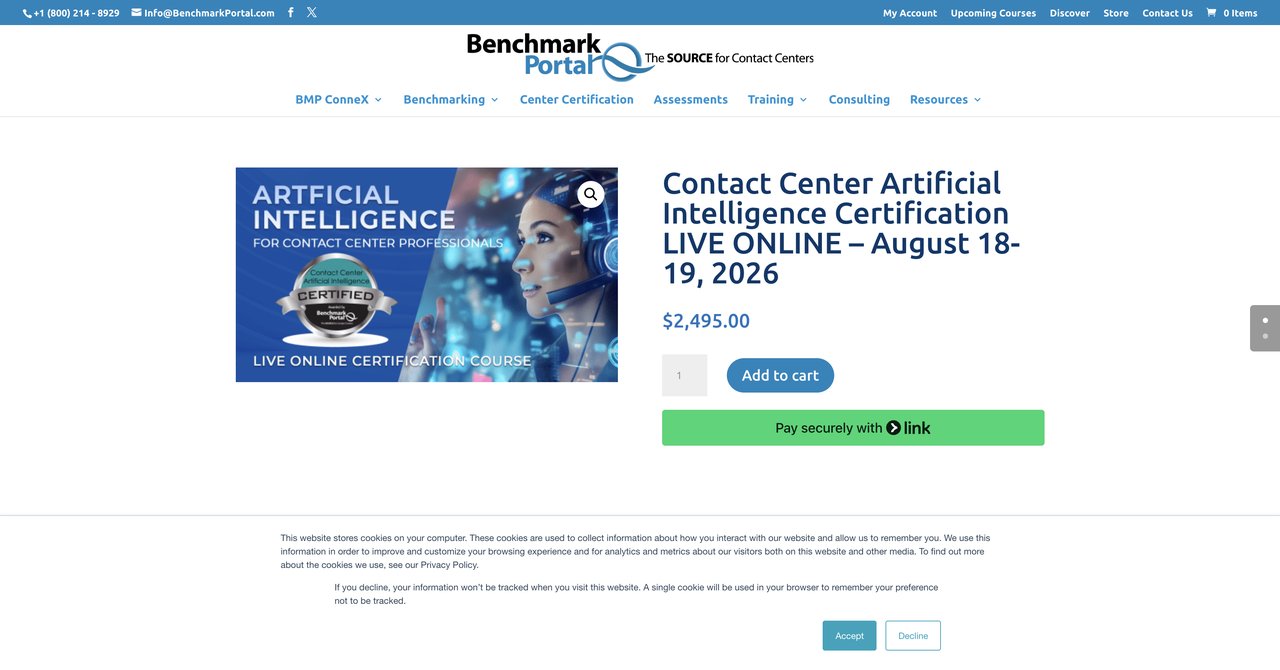 Benchmark Portal AI Certification