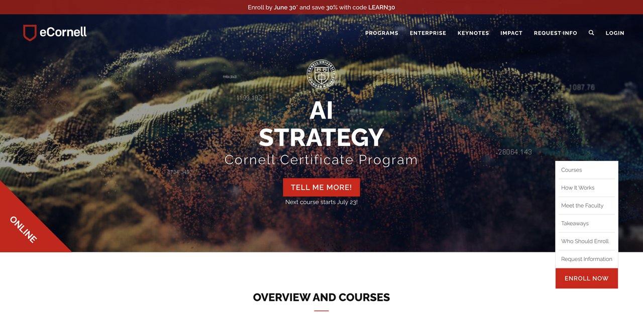 Cornell University AI Strategy Certificate